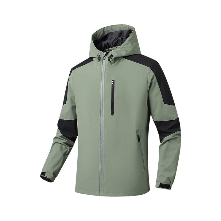 Herren Atmungsaktive Softshell‑Hardshell‑Hybridjacke mit Kapuze und wasserdichten Reißverschlusstaschen Drune