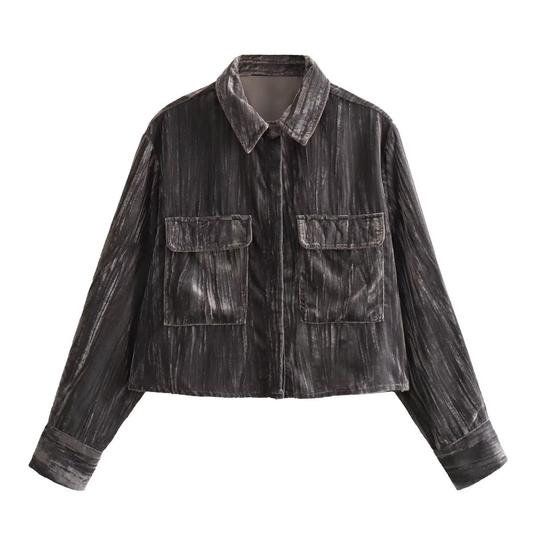 Damen nan Maxirock aus crushed-velours mit hohem Bund und seitlichem Reißverschluss Drune