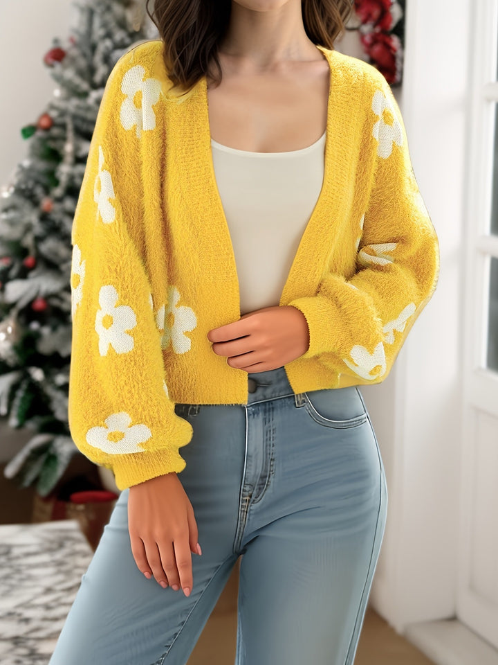 Damen modischer Cardigan mit floralem Design Drune