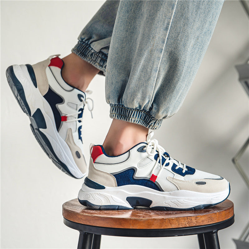 Damen Modische Chunky Sneakers mit atmungsaktiver Oberflächenstruktur und stoßdämpfender Sohle Drune
