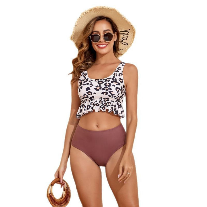 Damen Bikini mit fröhlichem Volant und animalischem Print Drune