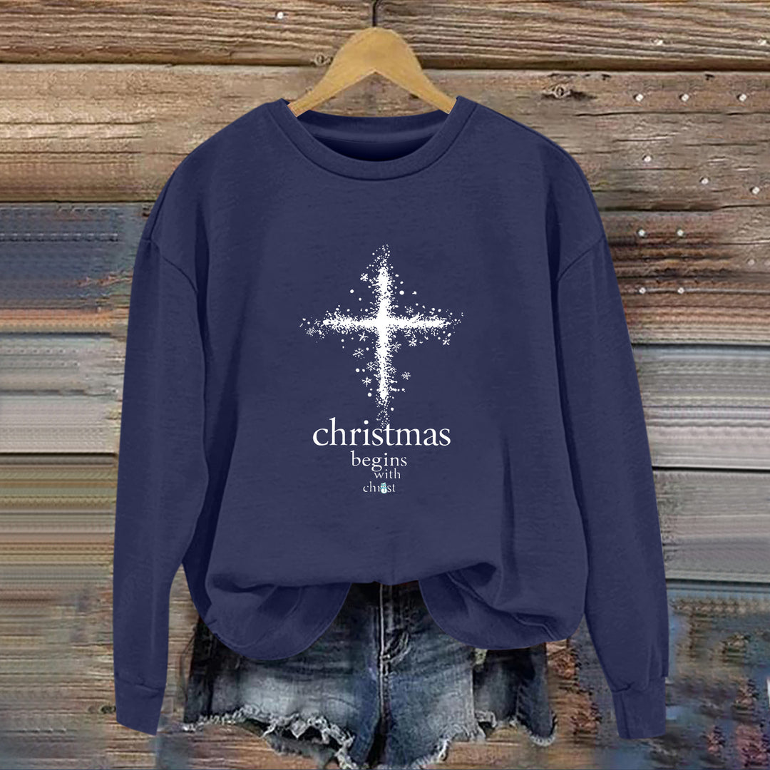 Damen Sweatshirt mit christlichem Motiv und weichem Innenfutter Drune