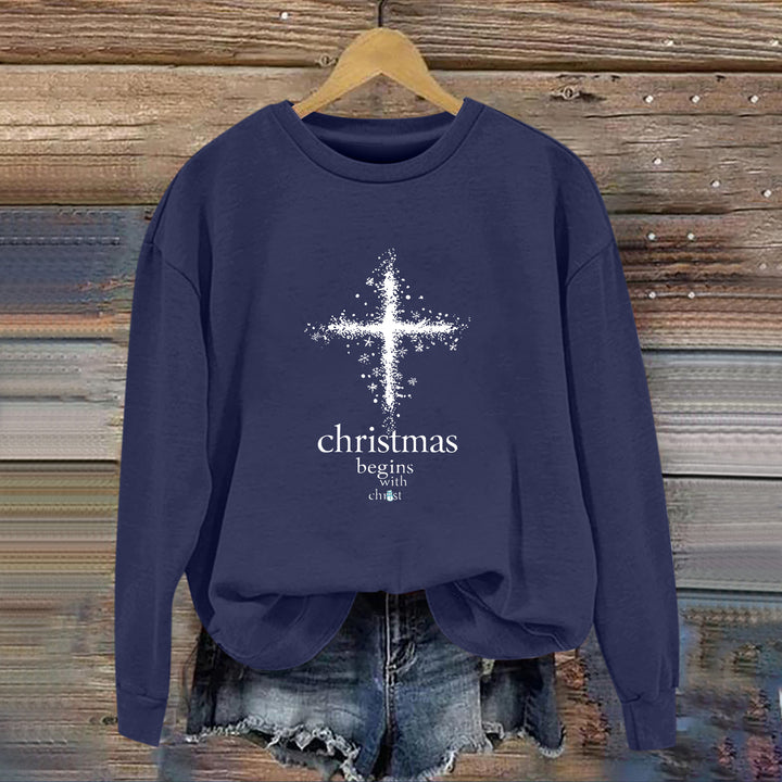 Damen Sweatshirt mit christlichem Motiv und weichem Innenfutter Drune