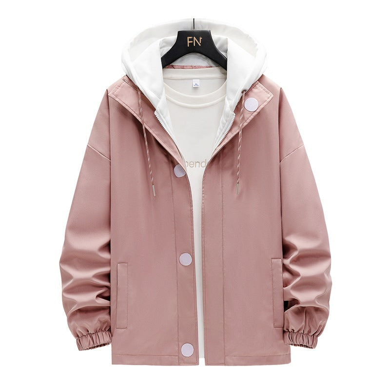 Herren zweilagige Kapuzen‑Overlayerjacke mit kontrastierter Innenkapuze und elastischen Bündchen Drune