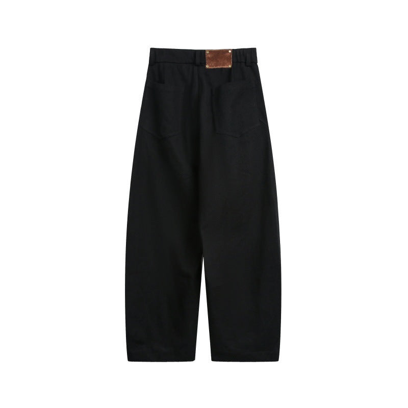 Unisex Weite Cropped-Cargohose mit hoher Taille und Utility-Taschen Drune