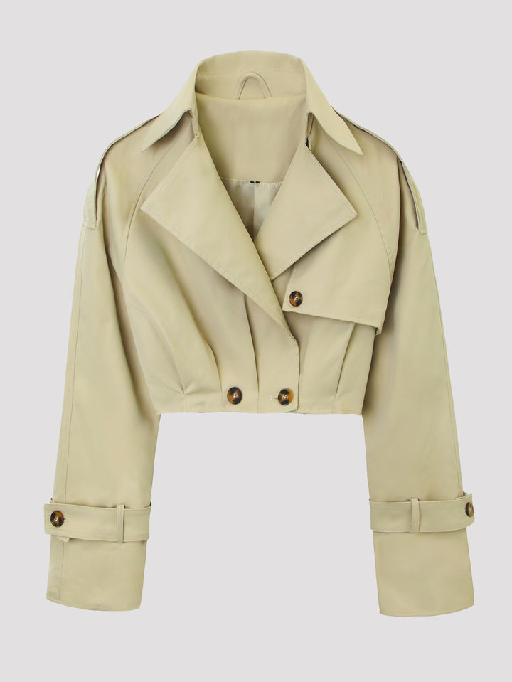 Damen Modische Cropped Trenchcoatjacke Drune