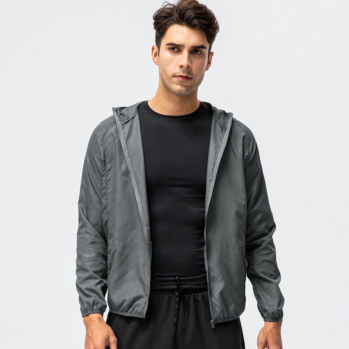 Herren leichte Laufjacke mit atmungsaktiven Eigenschaften und reflektierendem Design Drune