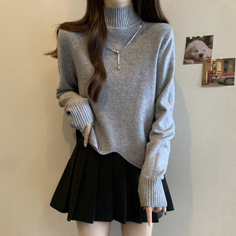 Damen Strickpullover mit hohem Kragen und lässigem Schnitt Drune