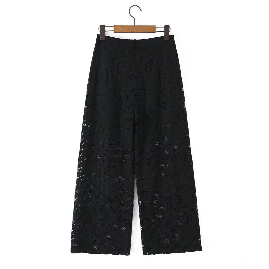 Damen weite Spitze Hose mit elegantem Schnitt und luxuriösem Design Drune
