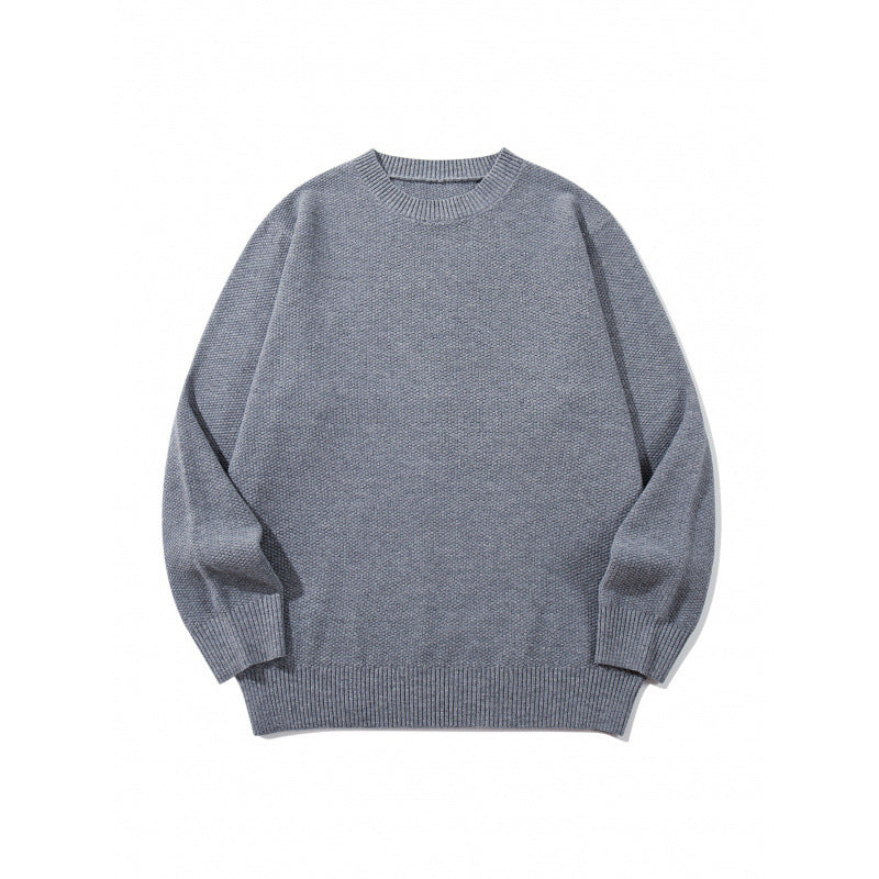 Unisex Boxy-Feinstrick-Pullover mit Waffelstruktur und geripptem Saum Drune