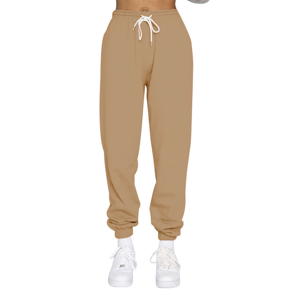 Damen nan High‑Waist Relax-Jogginghose mit elastischem Komfortbund, Kordelzug und gerippten Knöchelbündchen Drune