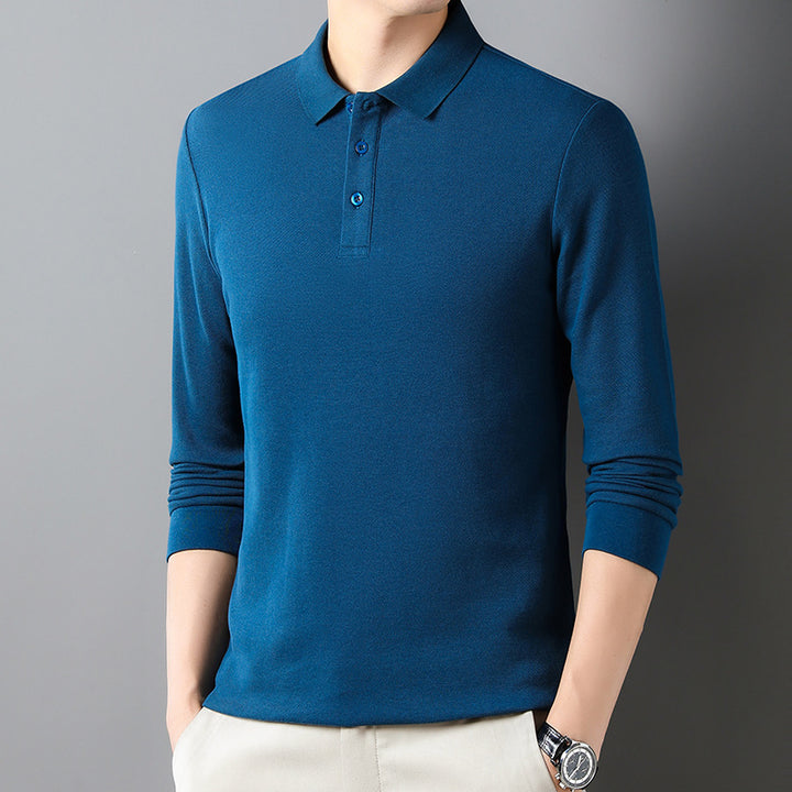 Herren Langarm-Polo mit edler Struktur und bequemer Passform Drune