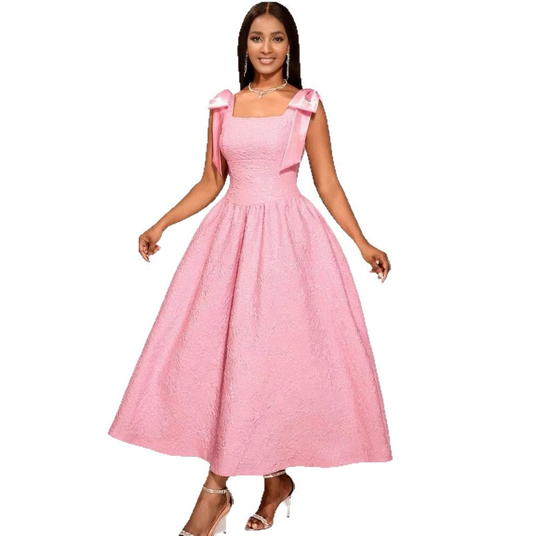 Damen Elegantes Abendkleid mit breiten Satinschleifen Drune