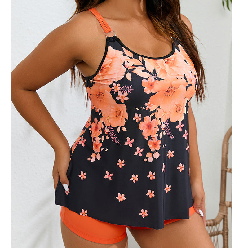 Damen Tankini-Oberteil mit floralem Design und komfortablem Schnitt Drune