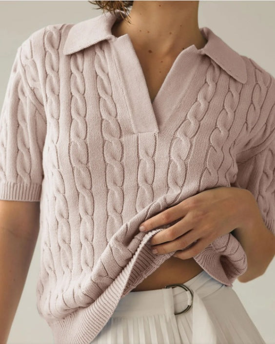 Damen Strickpullover mit aufwendigem Zopfmuster Drune