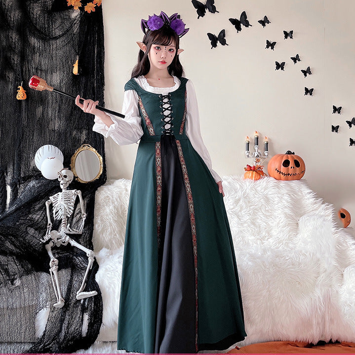 Damen Märchenhaftes Kostümkleid mit eleganter Schnürung und romantischen Details Drune