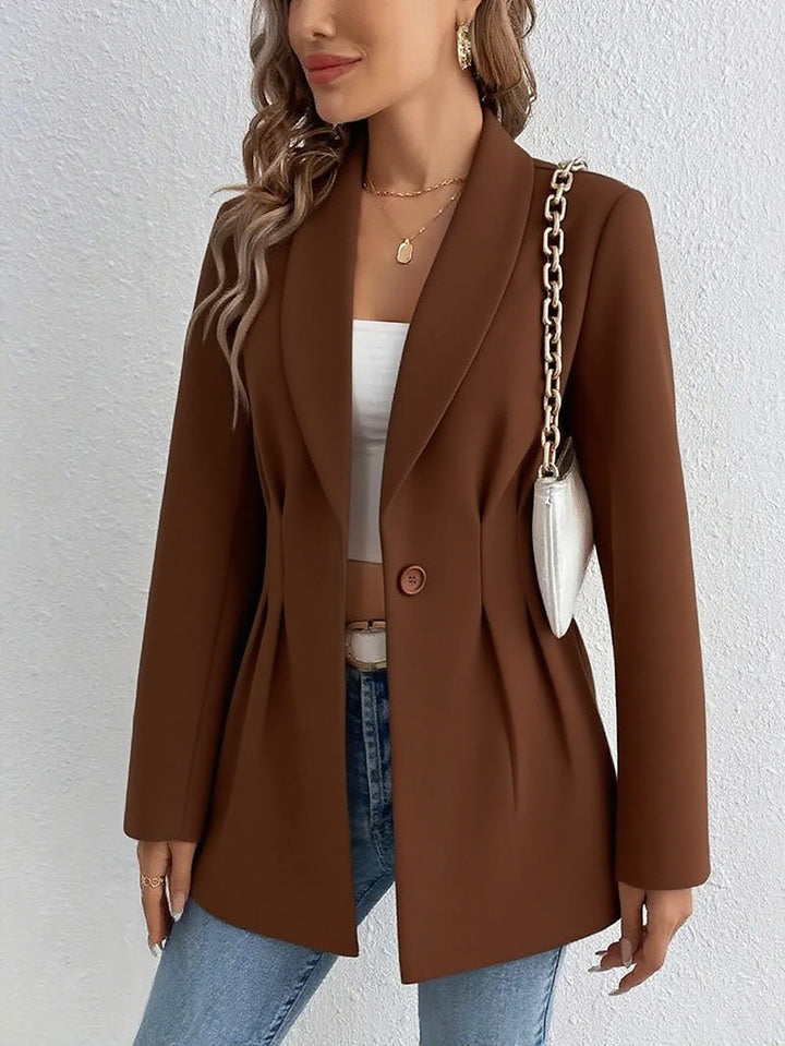Damen Elegante und geschmackvolle Blazerjacke mit Tailleneinsatz Drune