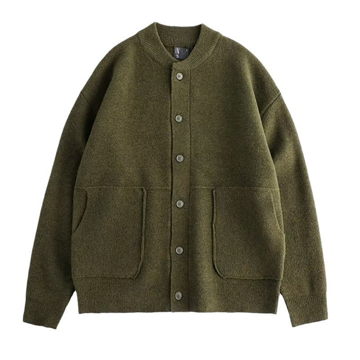 Herren Gemütliche Strickjacke mit Rundhalsausschnitt Drune