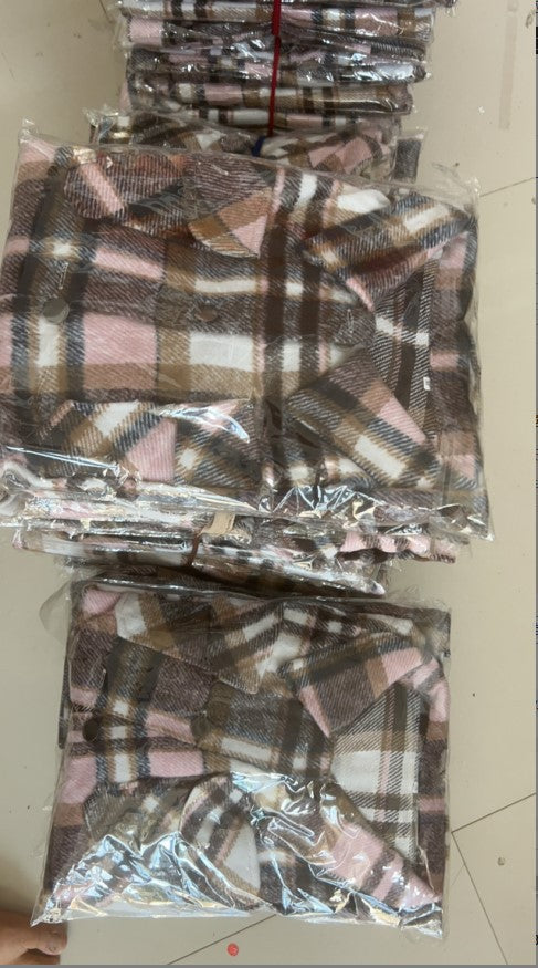 Damen Karierter Flanellhemdjacke mit übergroßem Schnitt Drune