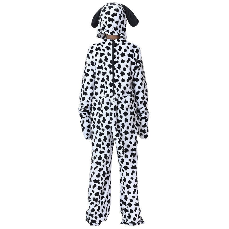 Mädchen Kuschelanzug im Hundedesign mit Ohren und Pfoten Drune