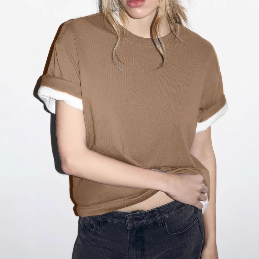 Damen lässiges Oversized T-Shirt aus hautfreundlichem Baumwollmix Drune