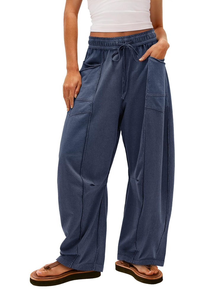 Damen Gemütliche und lässige Freizeithose mit großen Taschen Drune