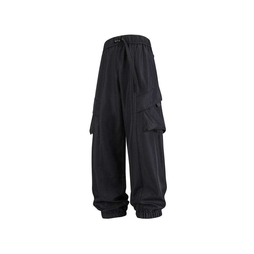 Herren Weite Cargo-Joggerhose mit elastischem Tunnelzugbund, Mehrfachklappentaschen und gerippten Knöcheln Drune