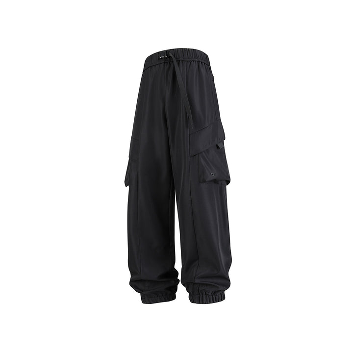 Herren Weite Cargo-Joggerhose mit elastischem Tunnelzugbund, Mehrfachklappentaschen und gerippten Knöcheln Drune