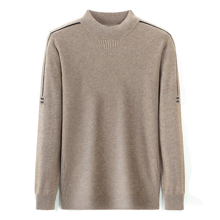 Herren Slim-Fit Strukturierter Feinstrickpullover mit kurzem Schlauchkragen und gerippten Säumen Drune