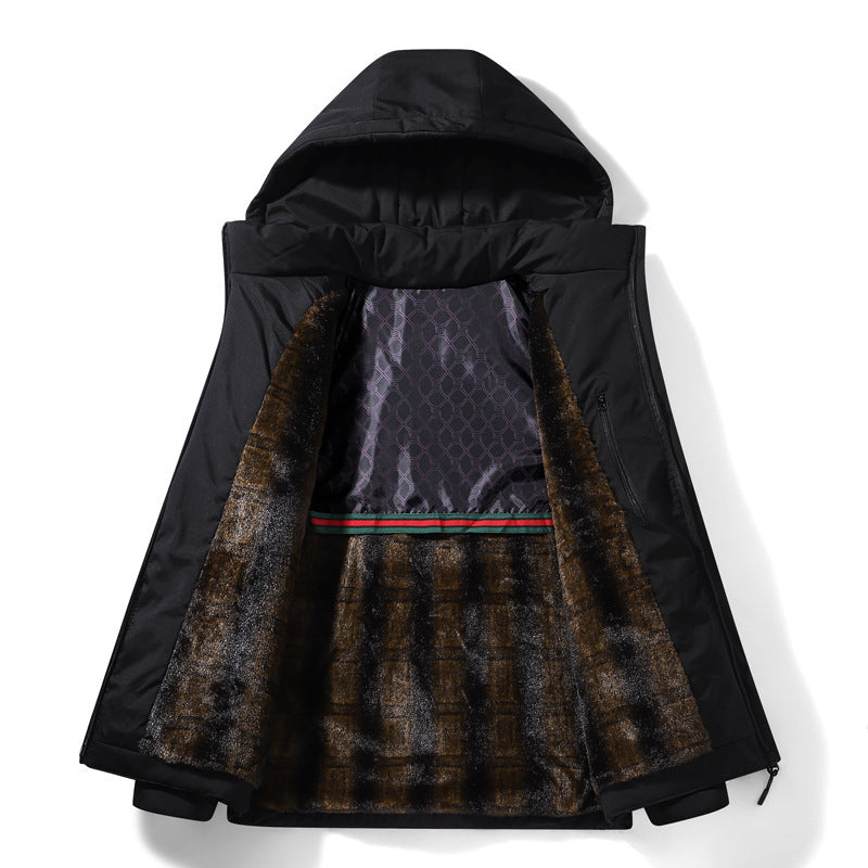 Herren Technische Winterjacke mit Kunstfellfutter Drune