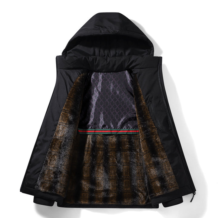 Herren Technische Winterjacke mit Kunstfellfutter Drune