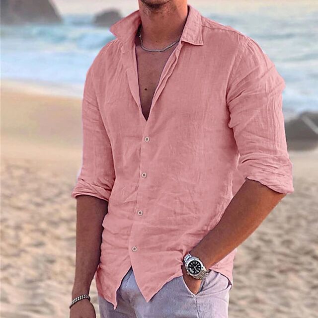 Herren Sommerliche Leinenhemd Drune