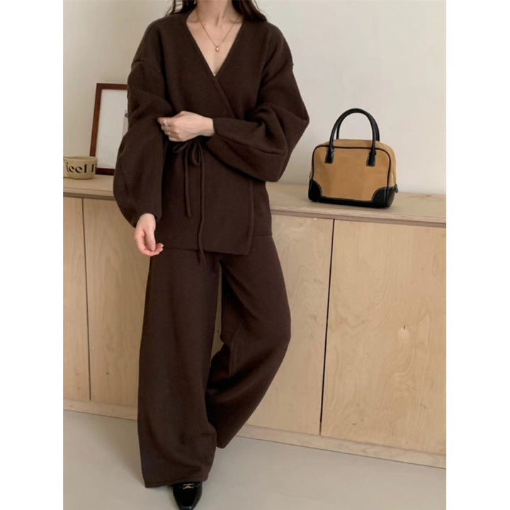 Damen Wickelkarte mit weitem Schnitt und Gürtel Drune