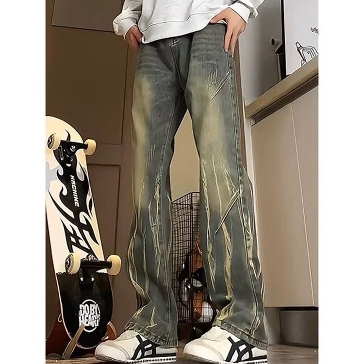 Herren lässige baggy Jeans im used Look Drune