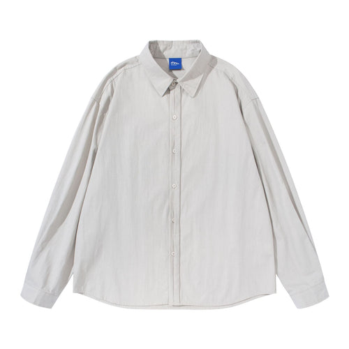 Unisex Boxy-Baumwollmix Hemd im Oversize-Schnitt mit Kentkragen Drune