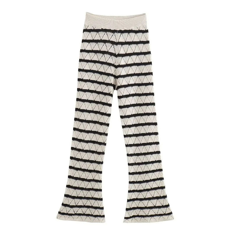 Damen Strick-Leggings mit breitem Bund und einzigartigem Muster Drune