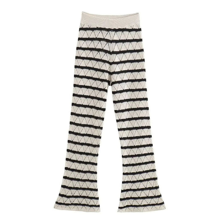 Damen Strick-Leggings mit breitem Bund und einzigartigem Muster Drune