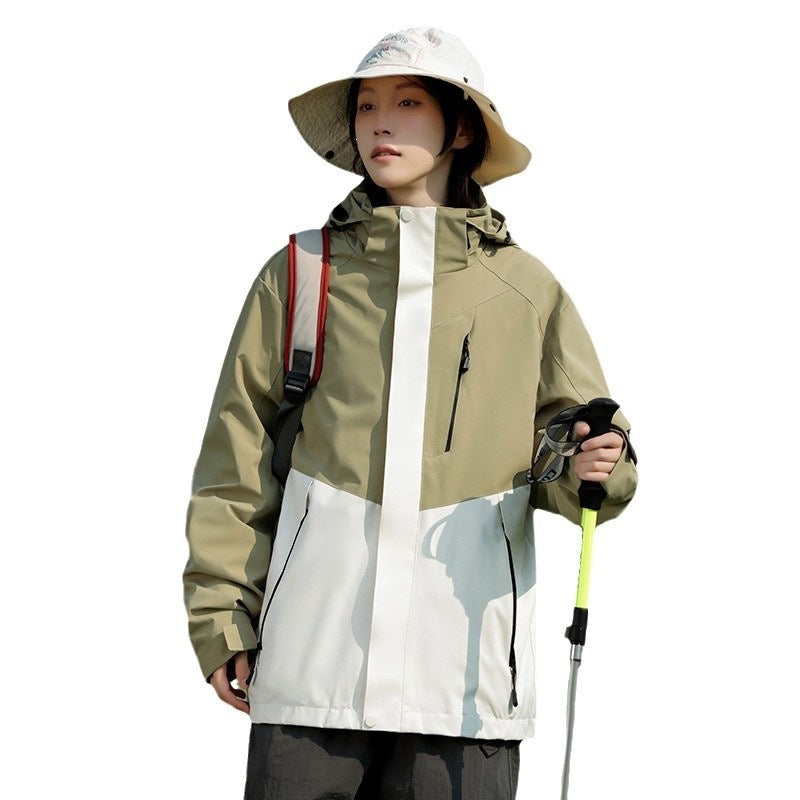 Herren Zweifarbige Wind- und Wasserabweisende Softshelljacke mit Kapuze Drune