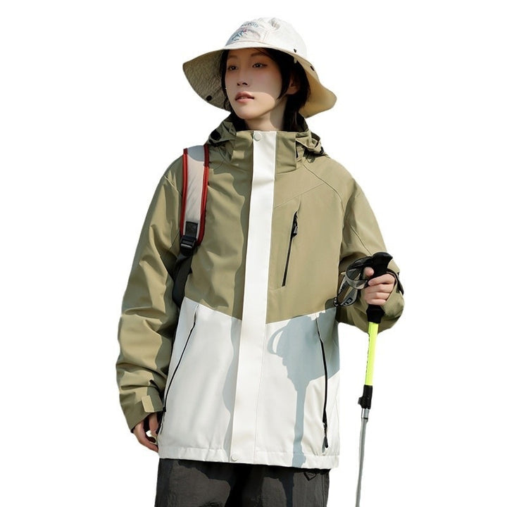 Herren Zweifarbige Wind- und Wasserabweisende Softshelljacke mit Kapuze Drune