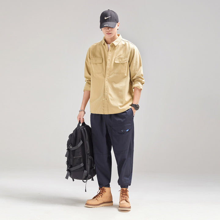 Herren Overshirt aus Baumwoll‑Twill mit Pattentaschen und Relaxed‑Fit Drune