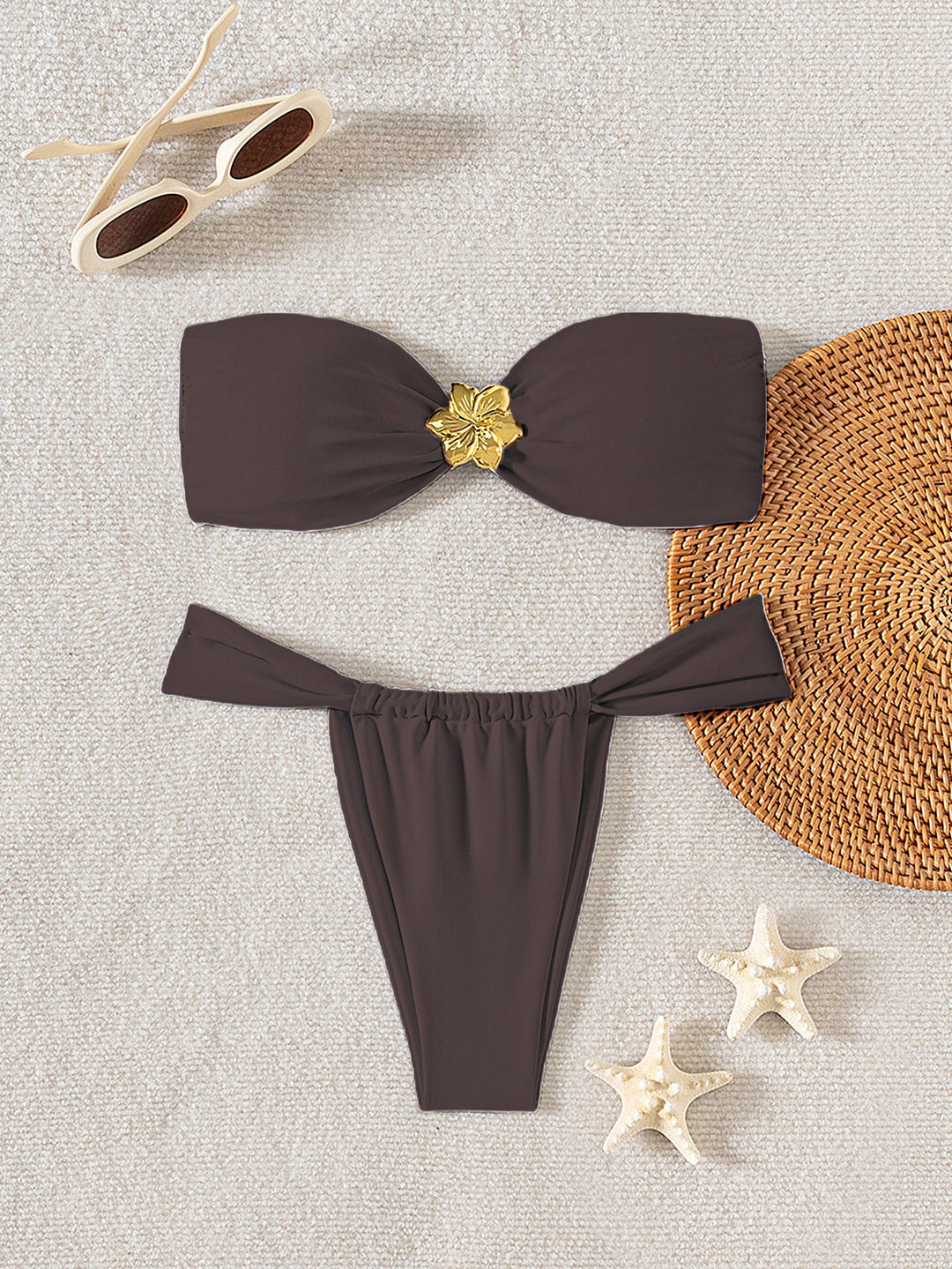 Damen Bandeau-Bikini mit elegantem Verschluss und modischem Design Drune