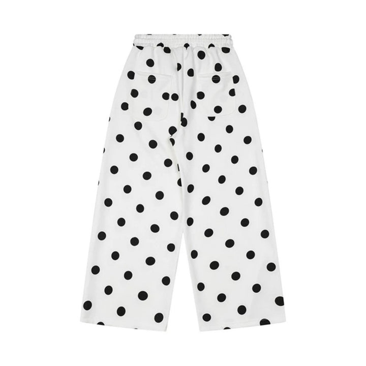 Damen Weite Culotte-Sweathose mit elastischem Komfortbund und Polka-Dot-Print Drune