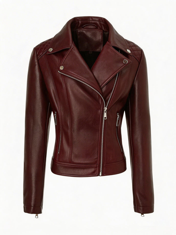 Damen Trendige Bikerjacke mit Steppdetails Drune