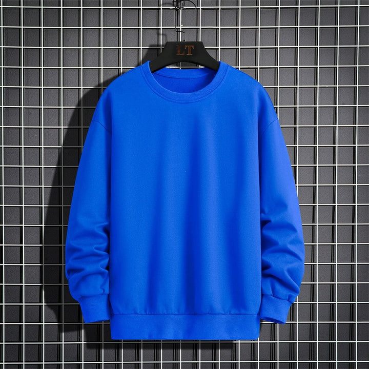 Herren Schlichtes Oversize Rundhals‑Sweatshirt aus schwerer Baumwollmischung mit gerippten Bündchen Drune