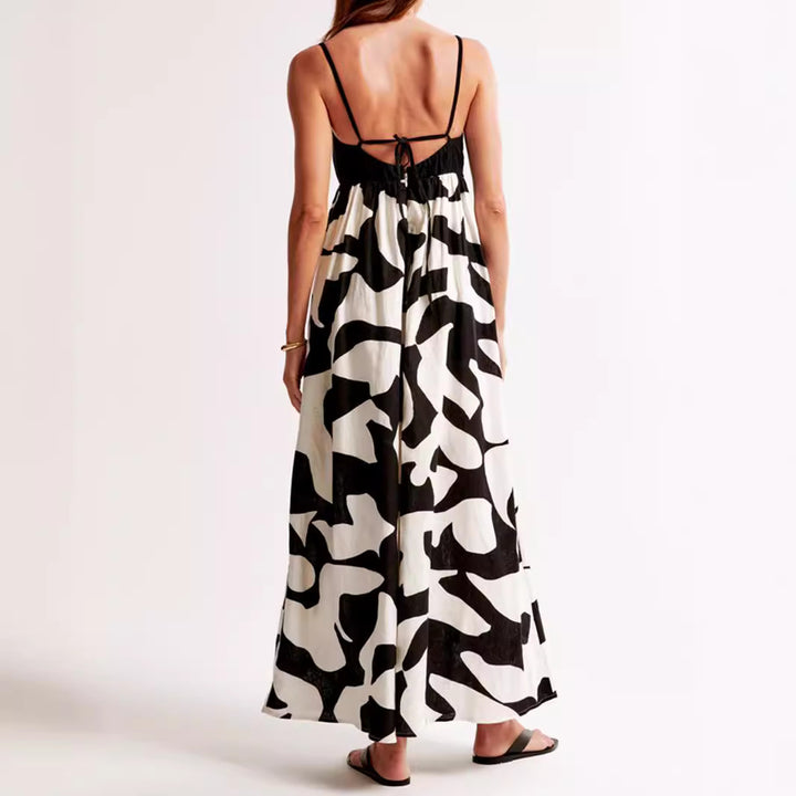 Damen Maxikleid mit schmalen Trägern und fließendem Schnitt Drune