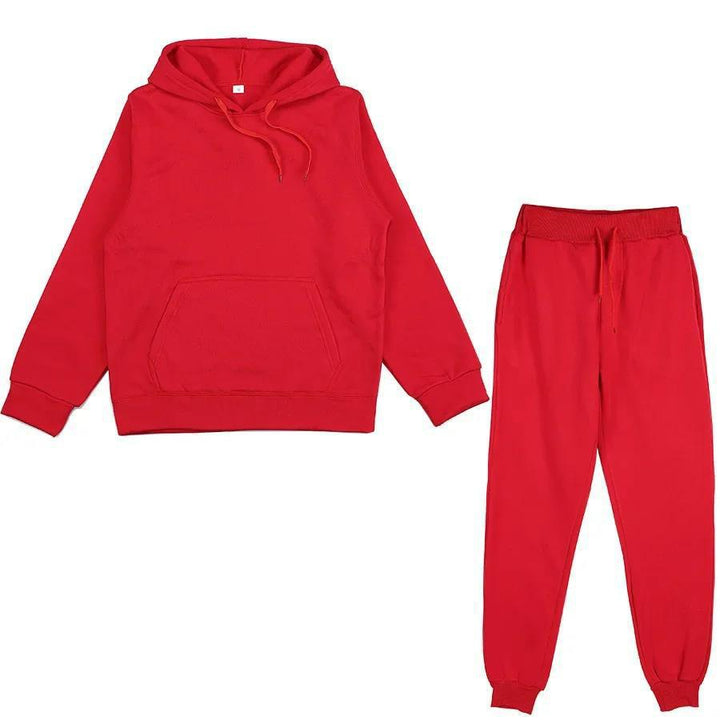 Unisex weiches Lounge-Set mit Oversize-Hoodie, taillenhoher Jogginghose und geripptem Knöchelabschluss Drune