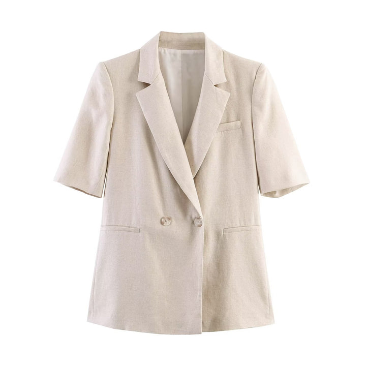 Damen weite Leinenhose mit eleganter Faltenlegung Drune