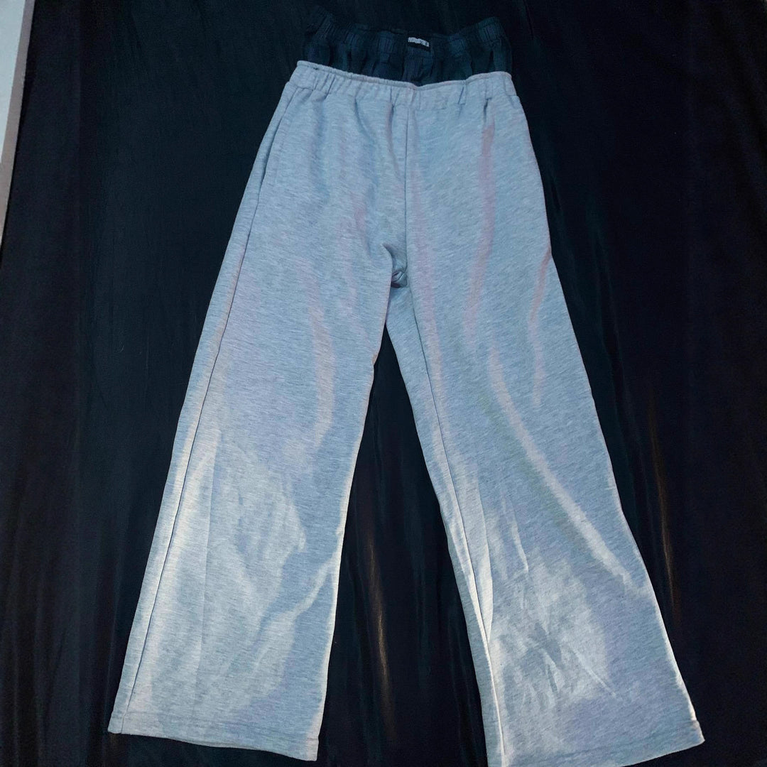 Damen nan lässige Jersey-Loungehose mit elastischem Bund und weitem Bein Drune