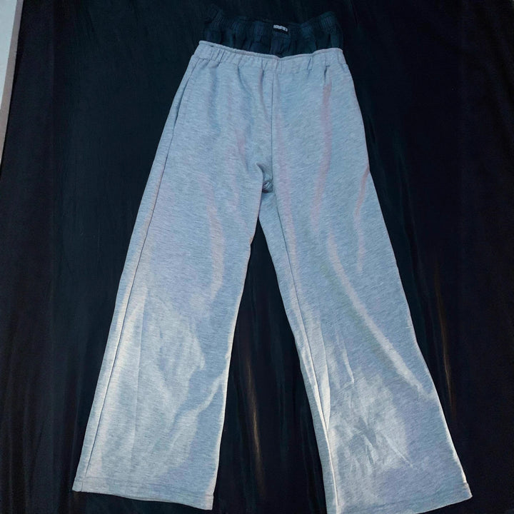 Damen nan lässige Jersey-Loungehose mit elastischem Bund und weitem Bein Drune