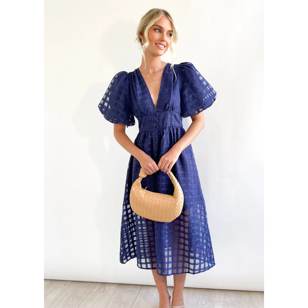 Drune | Midikleid mit Puffärmeln